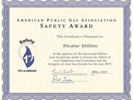 DU wins APGA Safety Award